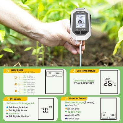 4-IN-1 Digital soil ph moisture meter